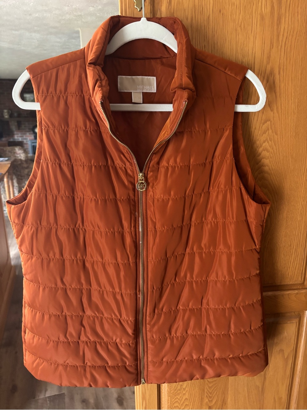 MICHAEL Michael Kors Women's Rust Orange Quilted Puffer Vest